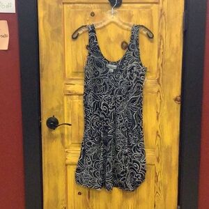 Elegant Black and White Paisley Dress